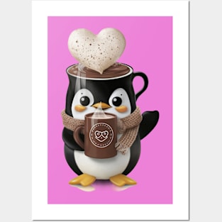 Hot chocolate lover penguin Posters and Art